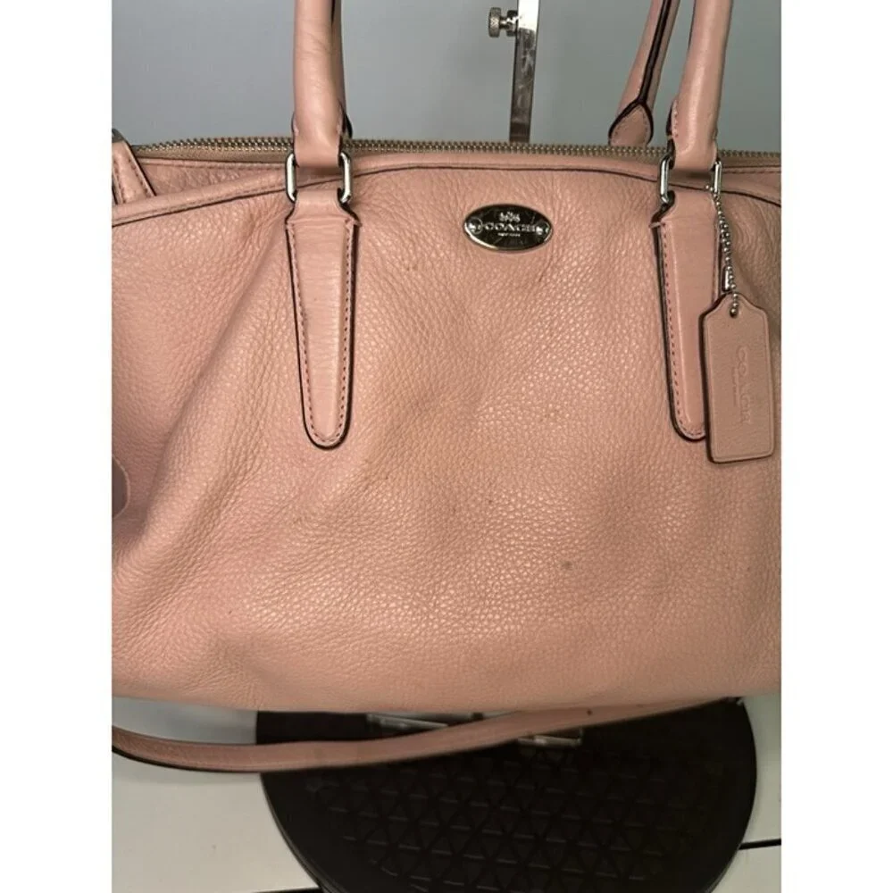 Coach Morgan Satchel Pink Pebbled Leather Shoulder Bag